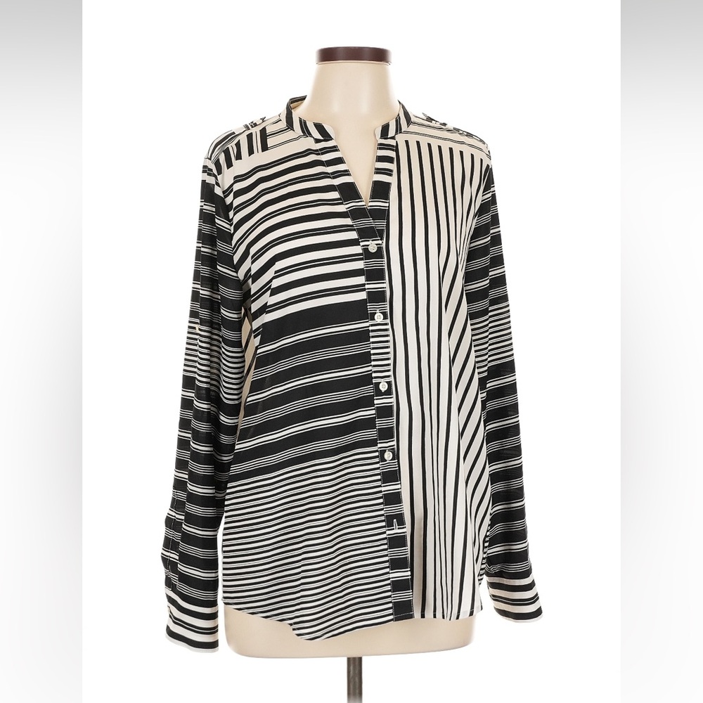 Calvin Klein Black and White Striped Top